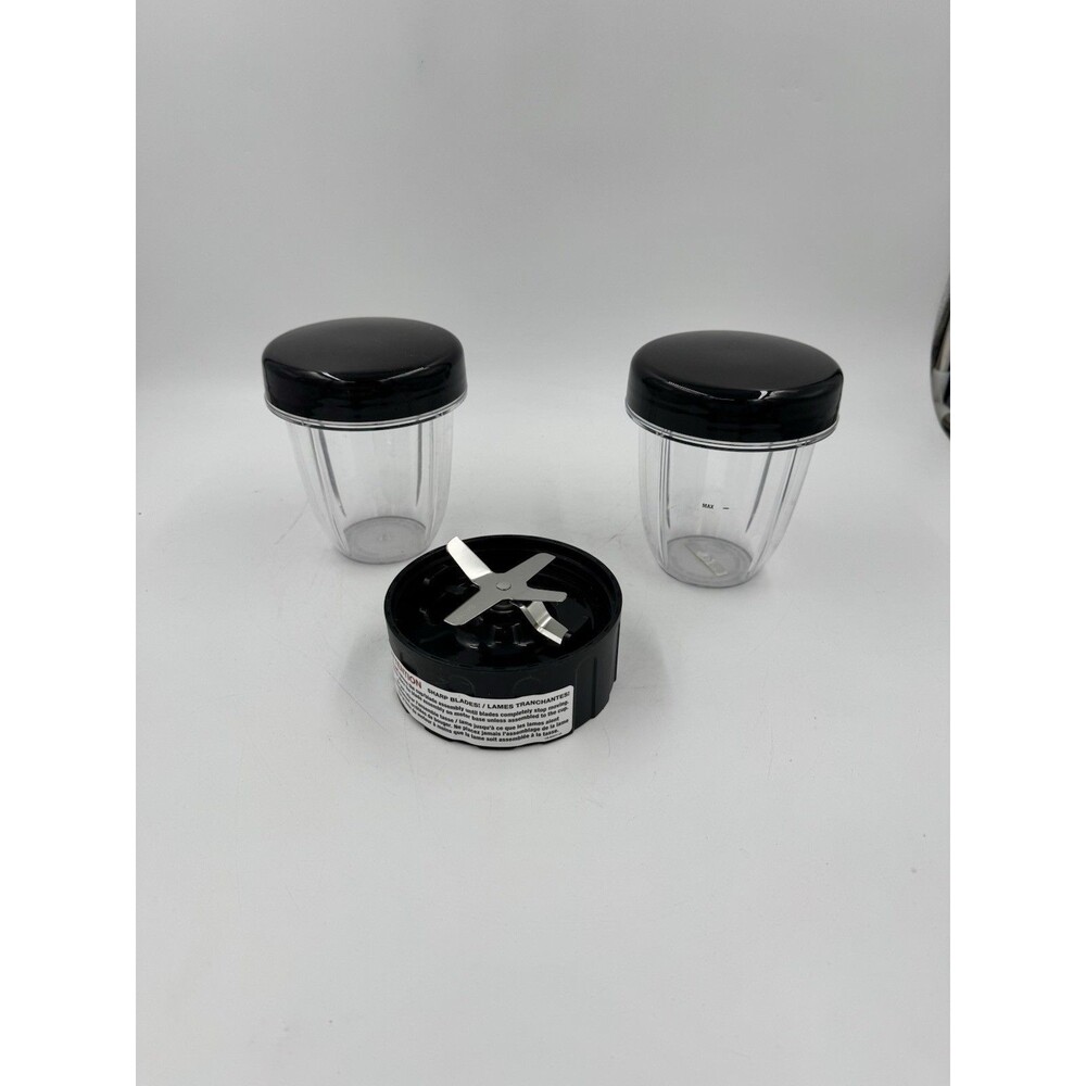 Veggie Bullet VB-102 Blender Replacement Cup Set 2 Cups with Lids and 1 Blade
